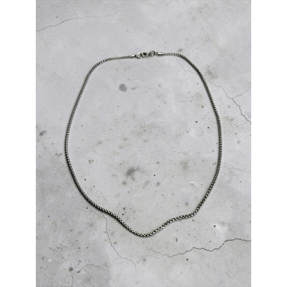 Box‎ Chain Necklace Silver Tone Minimalist Square Link
